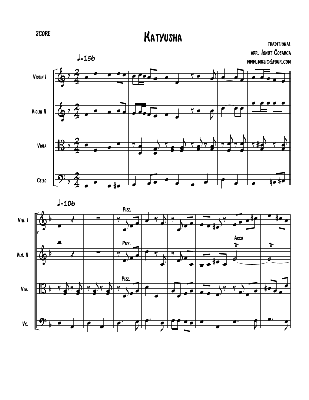 Katyusha (arr. Ionut Cosarca)