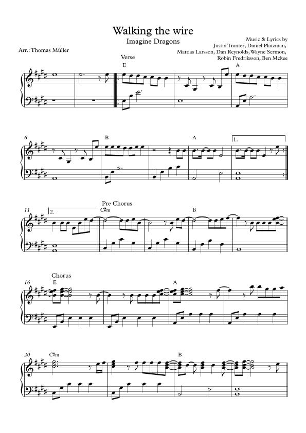Walking The Wire (arr. Thomas Müller)