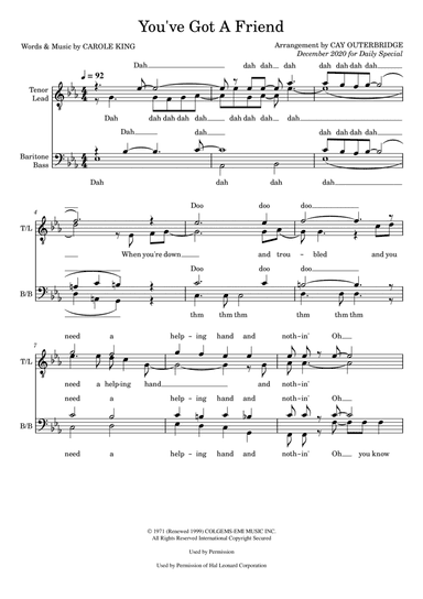 You've Got A Friend (arr. Cay Outerbridge)