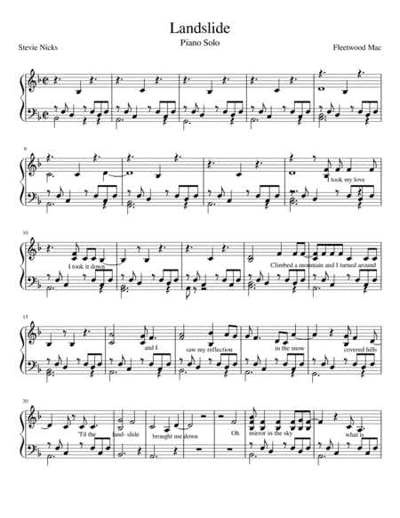 Landslide (arr. Sylvia DiCrescentis)