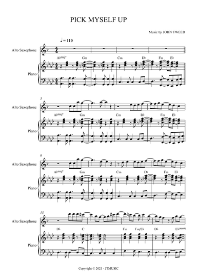 Pick Myself Up for Alto Sax and Piano