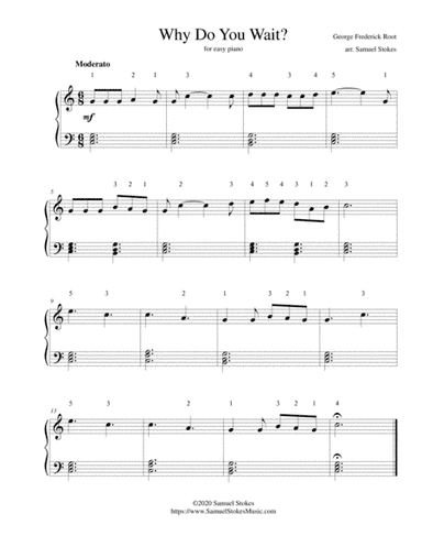 Why Do You Wait? - for easy piano (arr. Samuel Stokes)