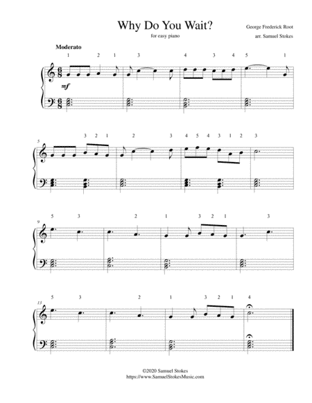 Why Do You Wait? - for easy piano (arr. Samuel Stokes)