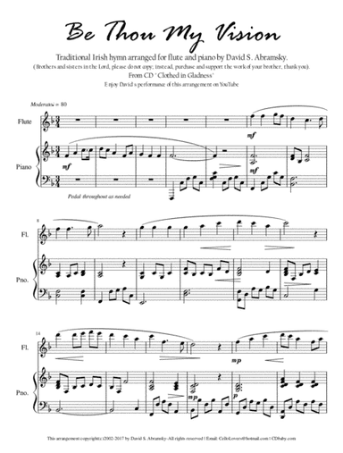 Be Thou My Vision (arr. for flute and piano) (arr. David S. Abramsky)