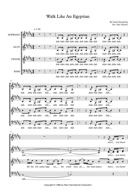 Walk Like An Egyptian (arr. Alex Morris)