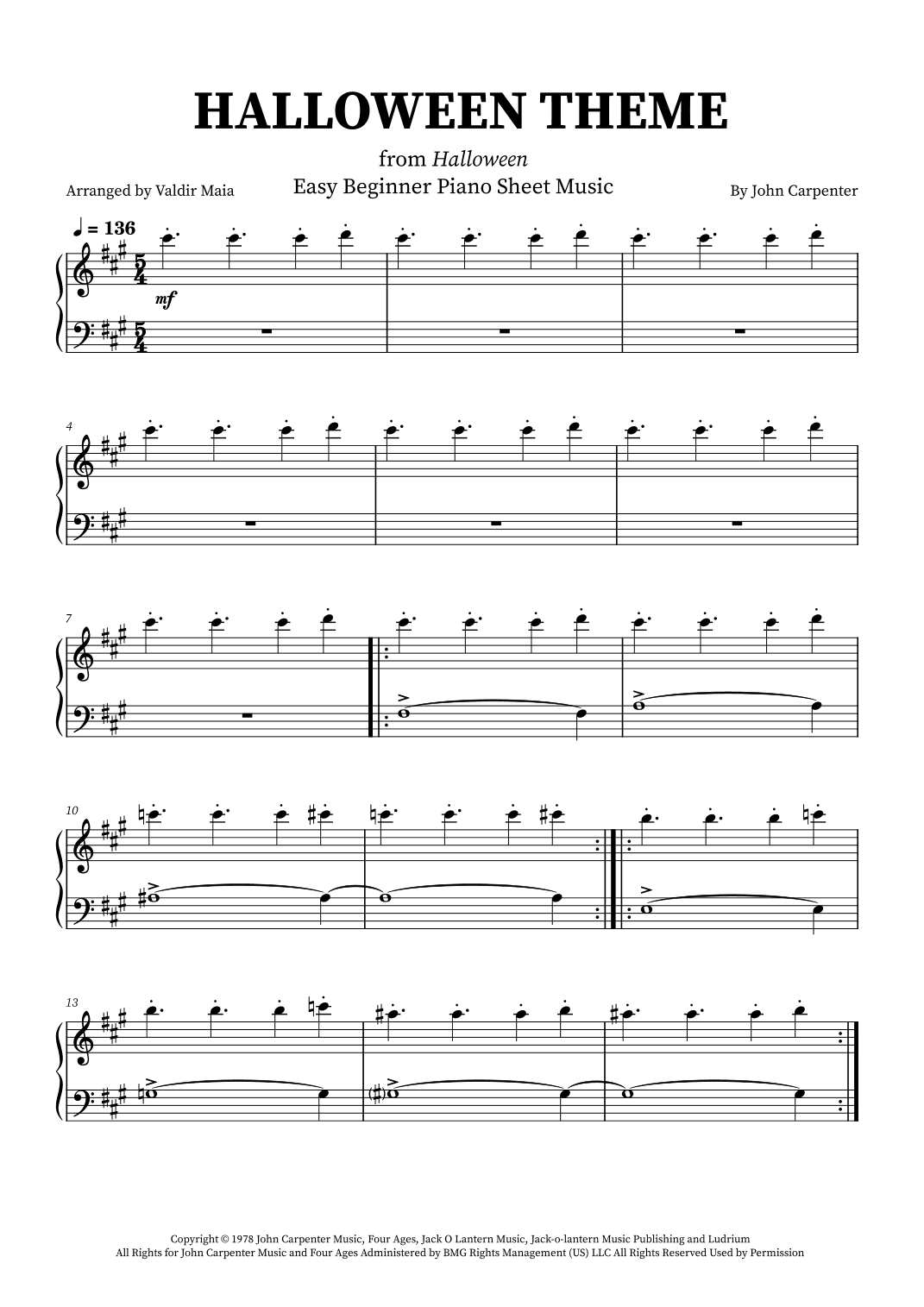 Halloween Theme (arr. Valdir Maia)