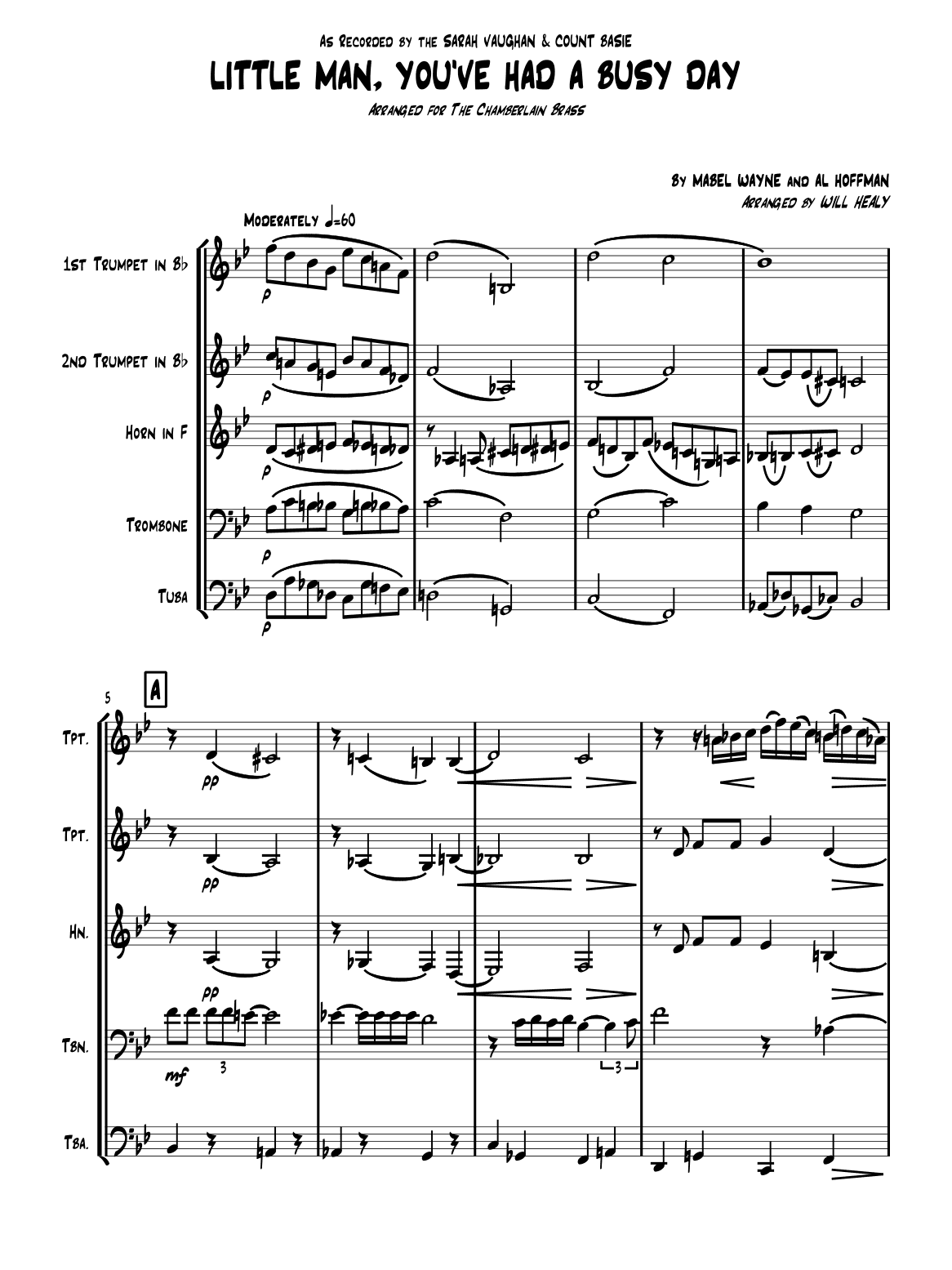 Little Man You've Had A Busy Day (arr. Will Healy)