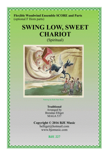 Swing Low, Sweet Chariot - Flexible Woodwind Quartet or Ensemble Score and Parts PDF (arr. Brendan Elliget MAGA 537)
