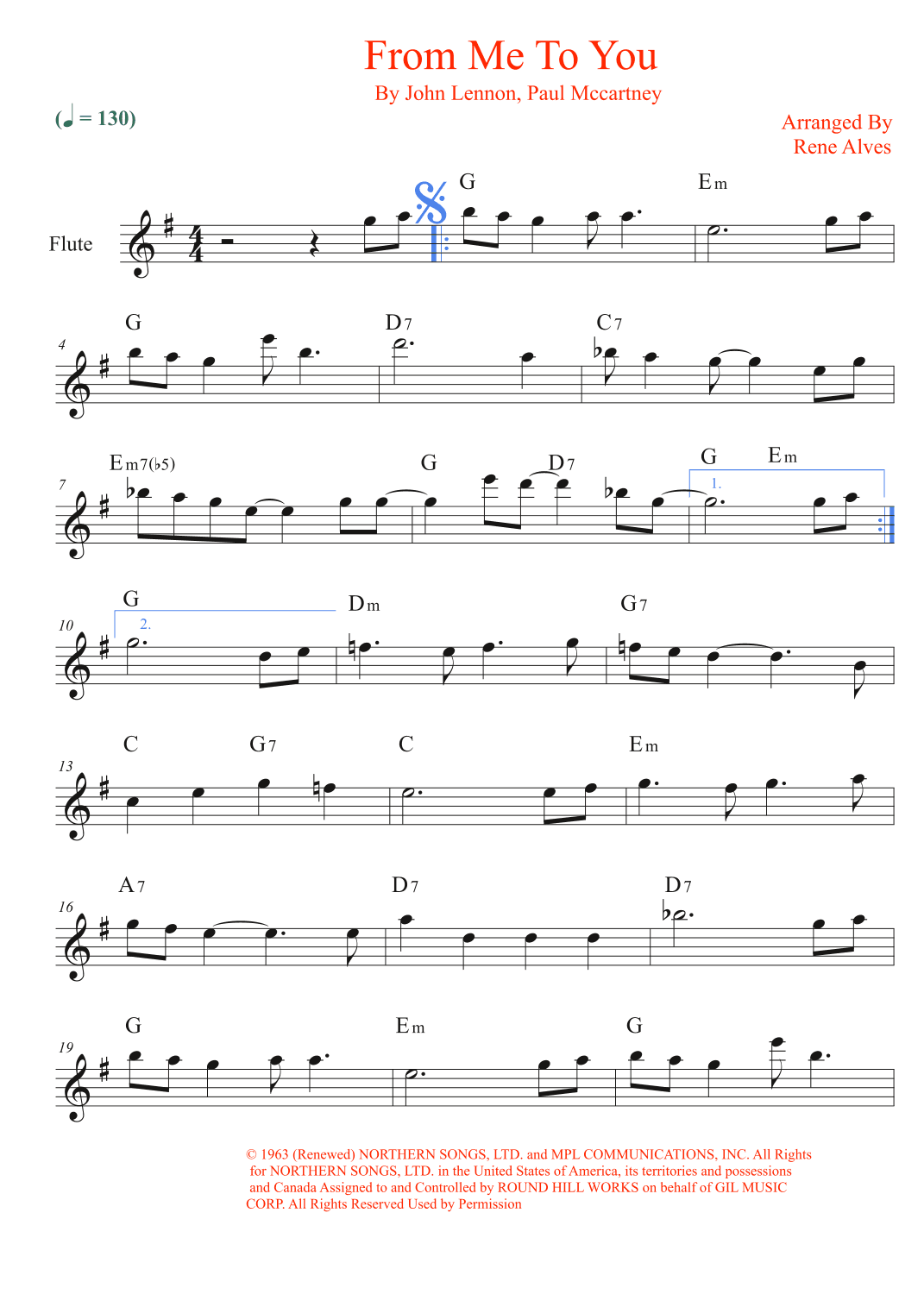 From Me To You (arr. Rene Alves)