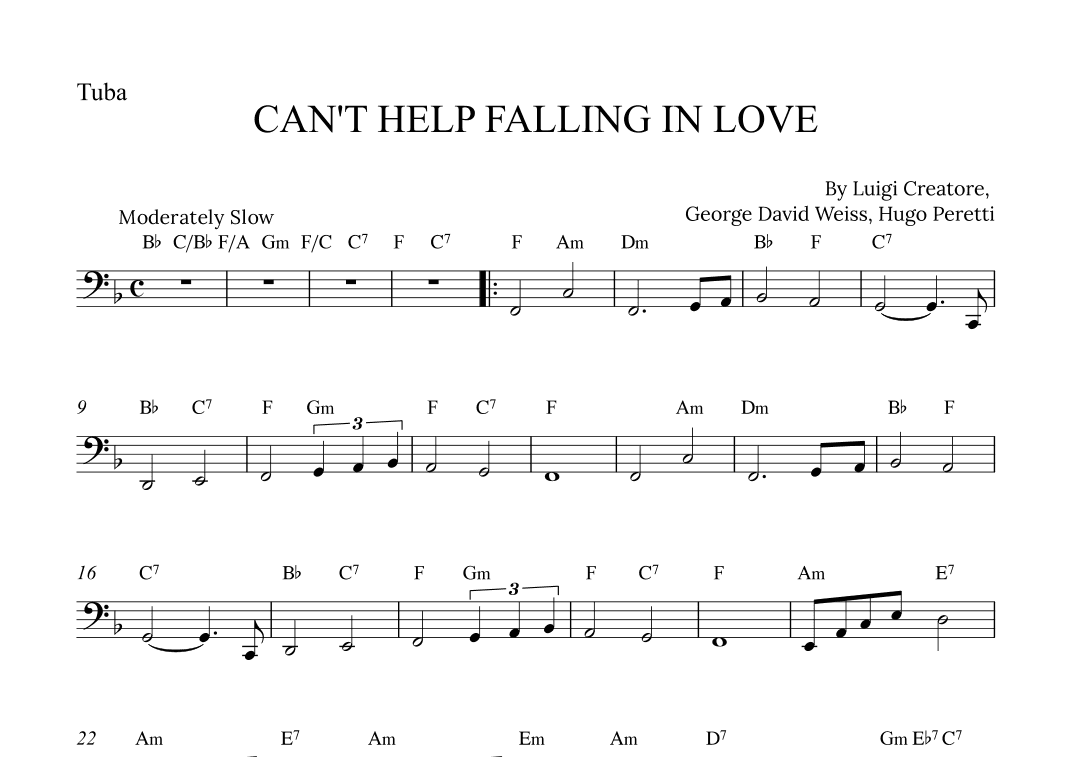 Can't Help Falling In Love (arr. Alex Nunes Rodrigues)