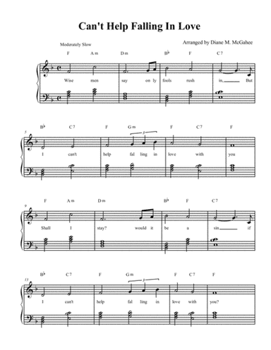 Can't Help Falling In Love (arr. Diane M. McGahee)