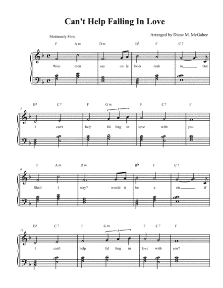 Can't Help Falling In Love (arr. Diane M. McGahee)