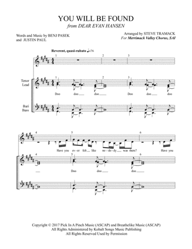 You Will Be Found (arr. Steve Tramack)