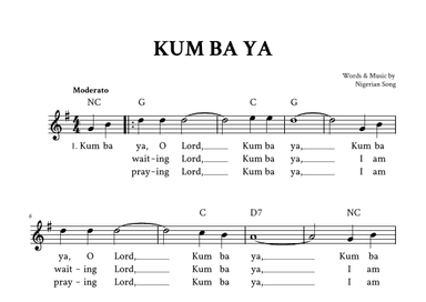 Kum Ba Ya - Lead Sheet (G Major - Traditional) (arr. Yuri Noronha)