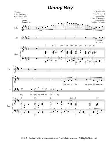 Danny Boy (Funeral Version) (Duet for Tenor and Bass Solo) (arr. Stephen DeCesare)