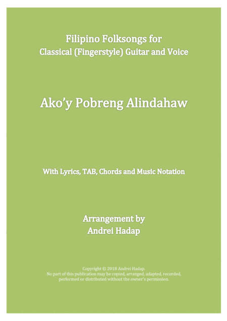 Ako'y Pobreng Alindahaw (Fingerstyle Guitar with TAB) (arr. Andrei Hadap)