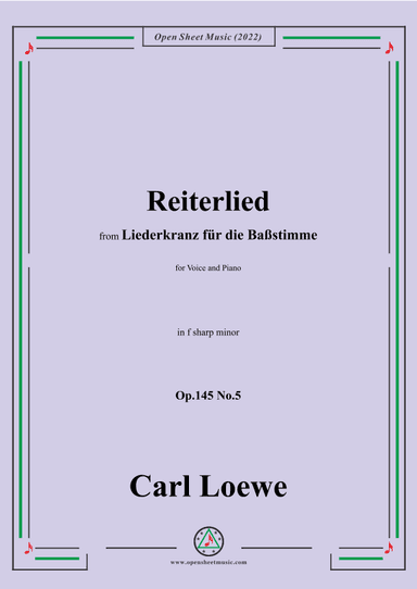 Loewe-Reiterlied,Op.145 No.5,in f sharp minor (arr. OSM Press)
