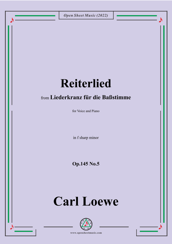 Loewe-Reiterlied,Op.145 No.5,in f sharp minor (arr. OSM Press)