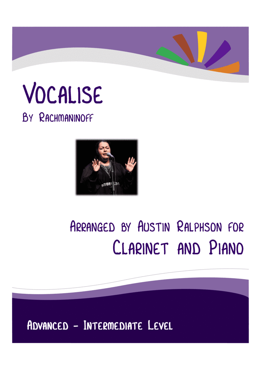 Vocalise (Rachmaninoff) - clarinet and piano with FREE BACKING TRACK (arr. Austin Ralphson)