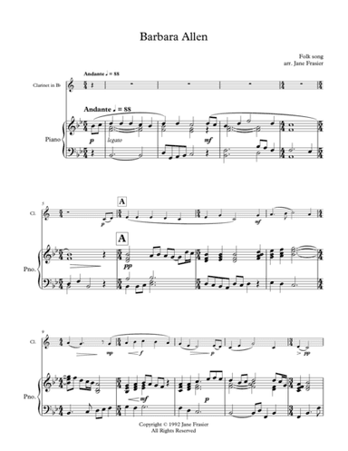 Barbara Allen (arr. Jane Frasier)