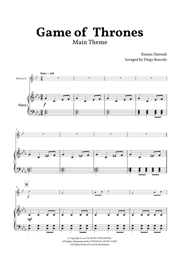 Game Of Thrones (arr. Diego Boscolo)