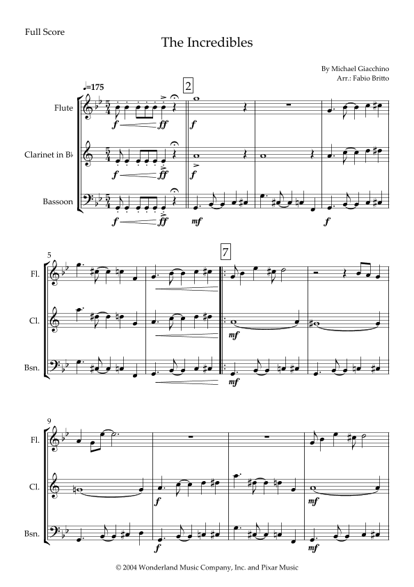 The Incredibles (main Theme) (arr. Fabio Britto)