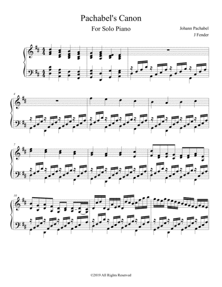 Pachabel's Canon in D (arr. Jerremy Fender)