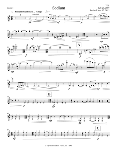Sodium (2009, rev. 2015) for string quartet, violin 1 part