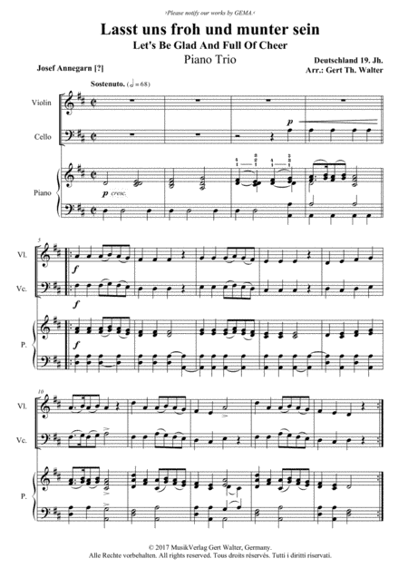 Let's Be Glad And Full Of Cheer (arr. Gert Th. Walter)
