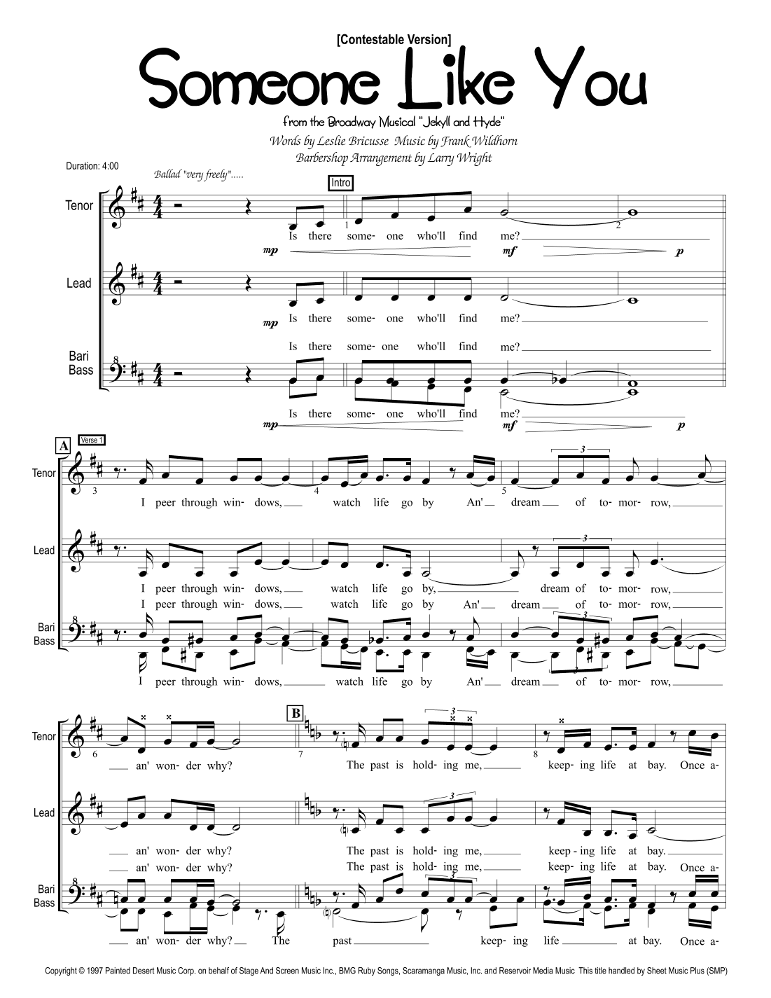 Someone Like You (arr. Larry Wright)