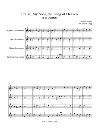 Praise, My Soul, the King of Heaven (Sax Quartet) (arr. Jordan Grigg)