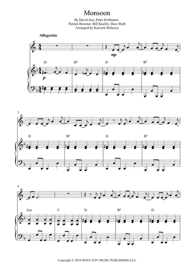 Monsoon (arr. Kaiserin Rebecca)