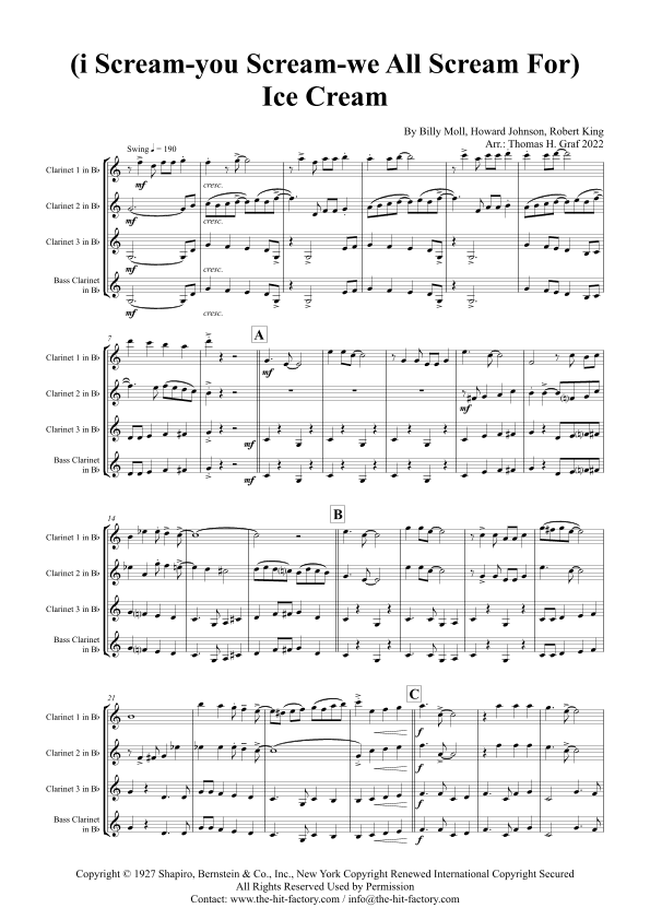 (i Scream-you Scream-we All Scream For) Ice Cream (arr. Thomas Graf)
