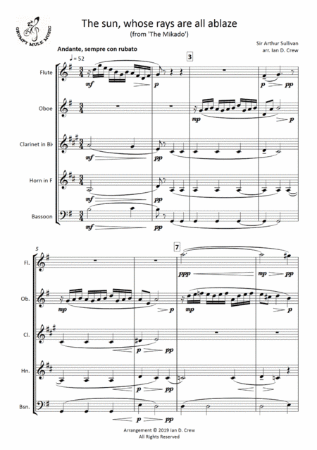 The sun, whose rays are all ablaze (arr. Ian D. Crew)