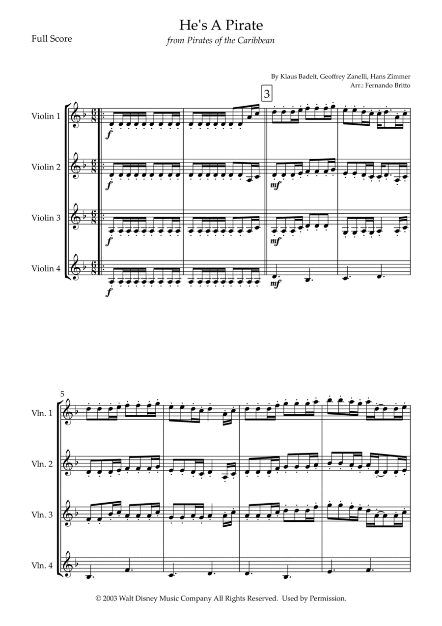 He's A Pirate (arr. Fernando Britto)