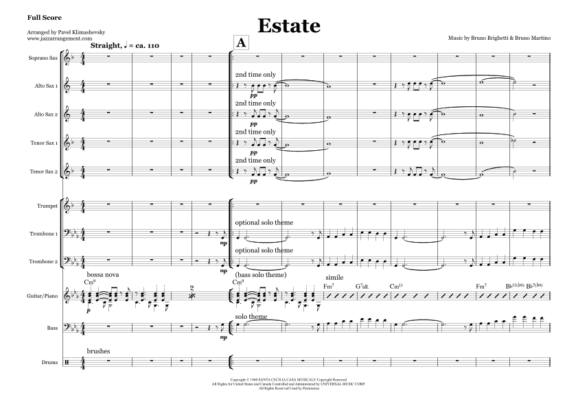 Estate (arr. Pavel Klimashevsky)