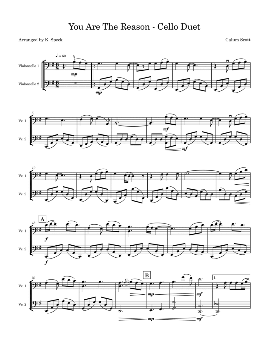 You Are The Reason (arr. K. Speck)