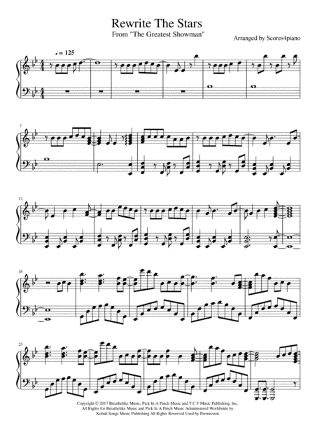 Rewrite The Stars (arr. Scores4piano)