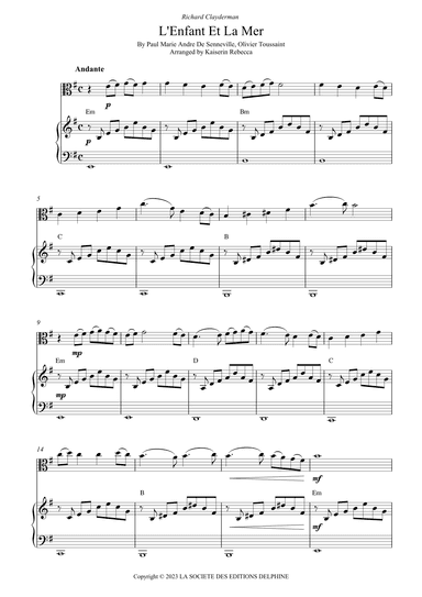 L'enfant Et La Mer (arr. Kaiserin Rebecca)
