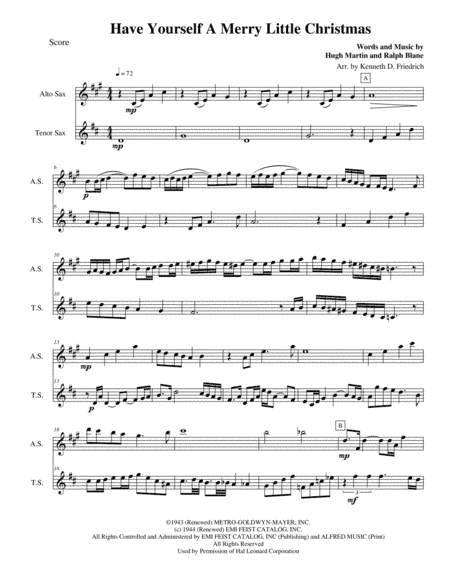 Have Yourself A Merry Little Christmas  from MEET ME IN ST. LOUIS (arr. Kenneth D. Friedrich)
