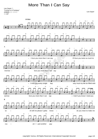 More Than I Can Say (arr. COPYDRUM)