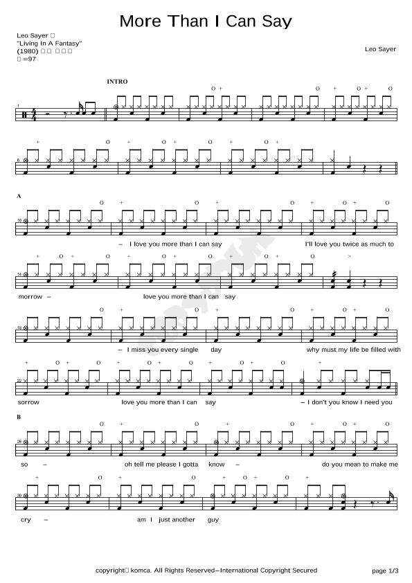 More Than I Can Say (arr. COPYDRUM)