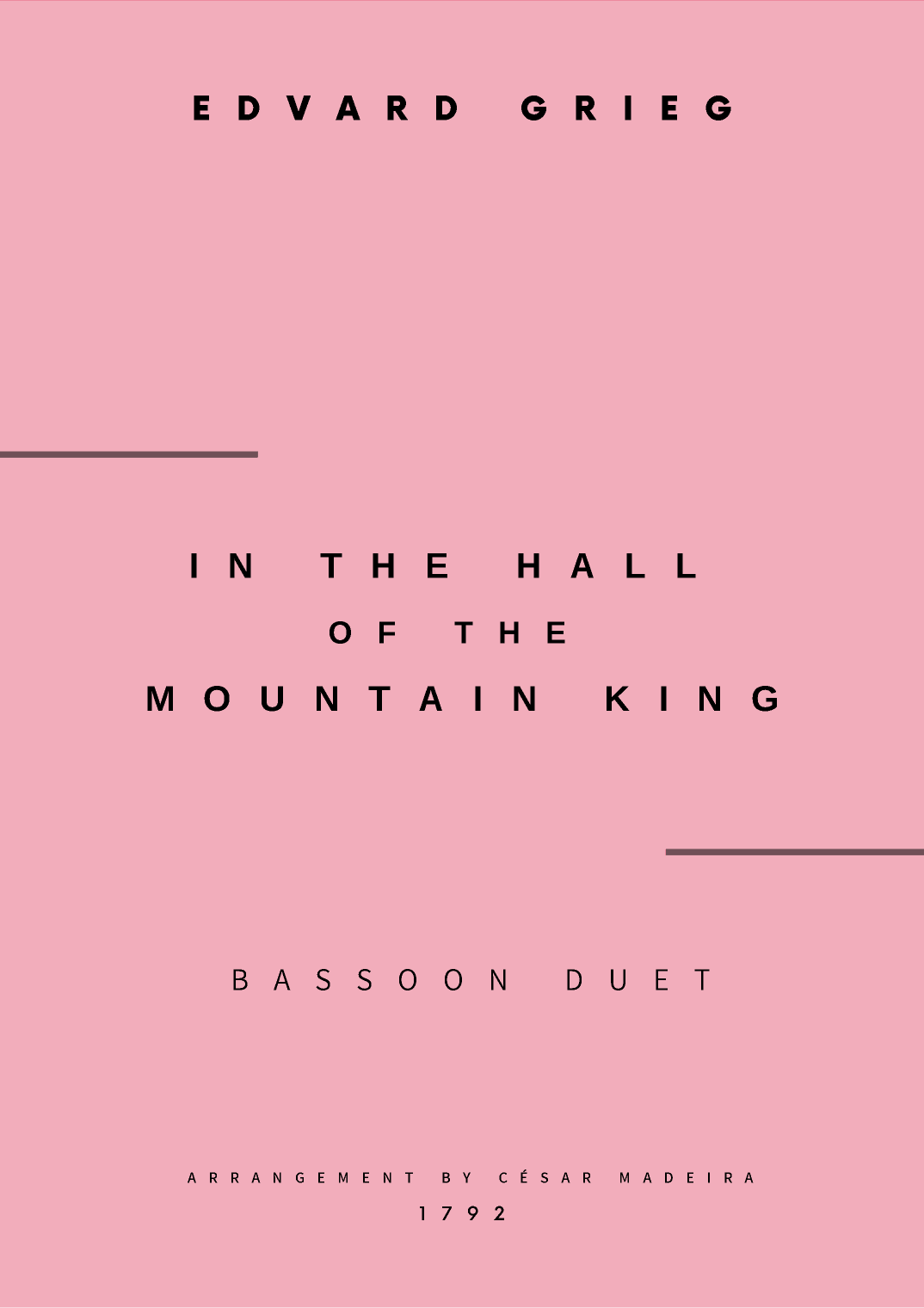 In The Hall Of The Mountain King - Bassoon Duet (Full Score and Parts) (arr. César Madeira)