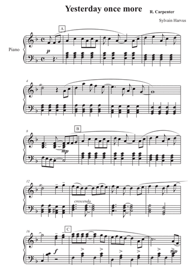 Yesterday Once More (arr. Sylvain Harvus)