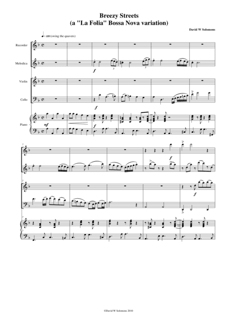Breezy Streets based on my bossa nova variation on the La Folia theme