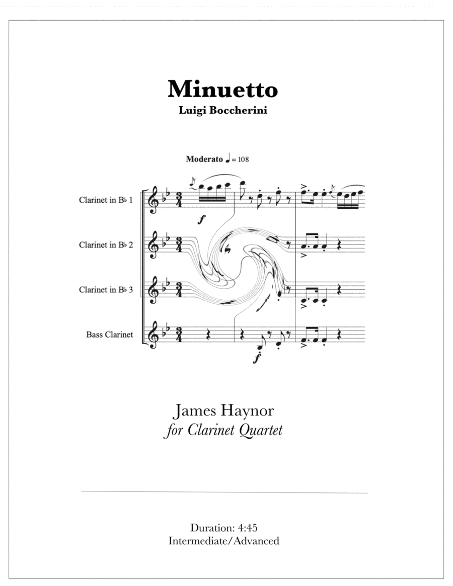 Minuet for Clarinet Quartet (arr. James Haynor)