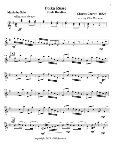 Polka Russe-Czerny-Marimba Solo (arr. Phil Beaman)