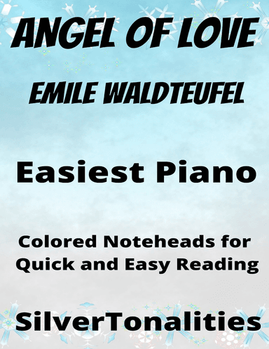 Angel of Love Easiest Piano Sheet Music with Colored Notation (arr. SilverTonalities)