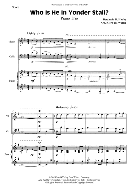 Who Is He In Yonder Stall? (arr. Gert Th. Walter)