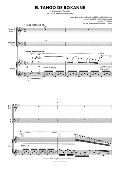 El Tango De Roxanne (arr. Christopher Fossey (for the South Wales Gay Men's Chorus))
